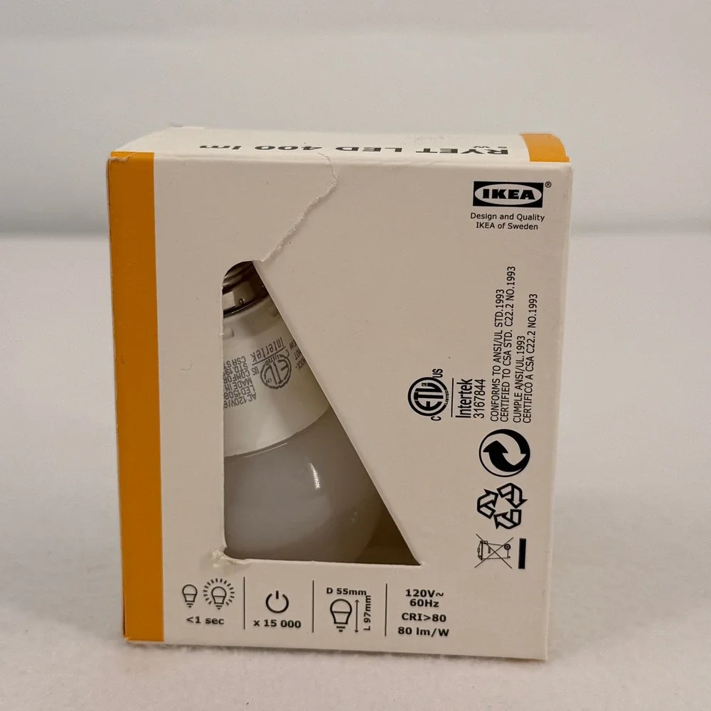 IKEA Ryet LED 400lm 5W E26 Light Bulb 2700K Warm White LED1508G5 903.062.75